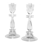 Pair of Steuben "Double-Disk" Candlesticks