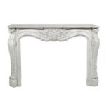 Louis XV-Style Carrara Marble Fireplace Surround