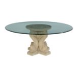 Neoclassical-Style Glass-Top Center Table