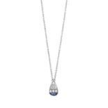 Diamond and Sapphire Pendant on Chain