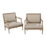 Pair of Louis XVI-Style Polychromed Armchairs