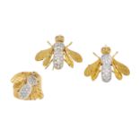Diamond Bee Pins and Ring