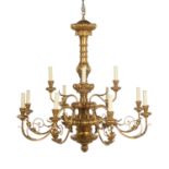 Continental Giltwood and Gilt-Metal Chandelier