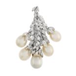 Diamond and South Sea Pearl Brooch/Pendant