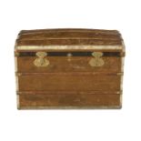 Au Bon Marche Canvas and Wood Traveling Trunk