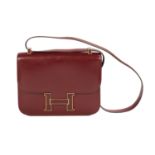 Vintage Hermes Box Calf "Constance" Shoulder Bag