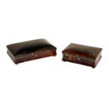 Two Similar Edwardian Tortoiseshell Jewelry Cases