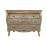 Regency-Style Polychromed Marble-Top Commode