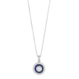 Diamond and Sapphire Pendant with Chain