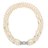 Diamond and Pearl Necklace