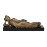 Giltwood Reclining Asian Female Figure