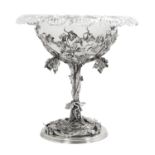 Victorian Silverplate and Glass Fruit Stand