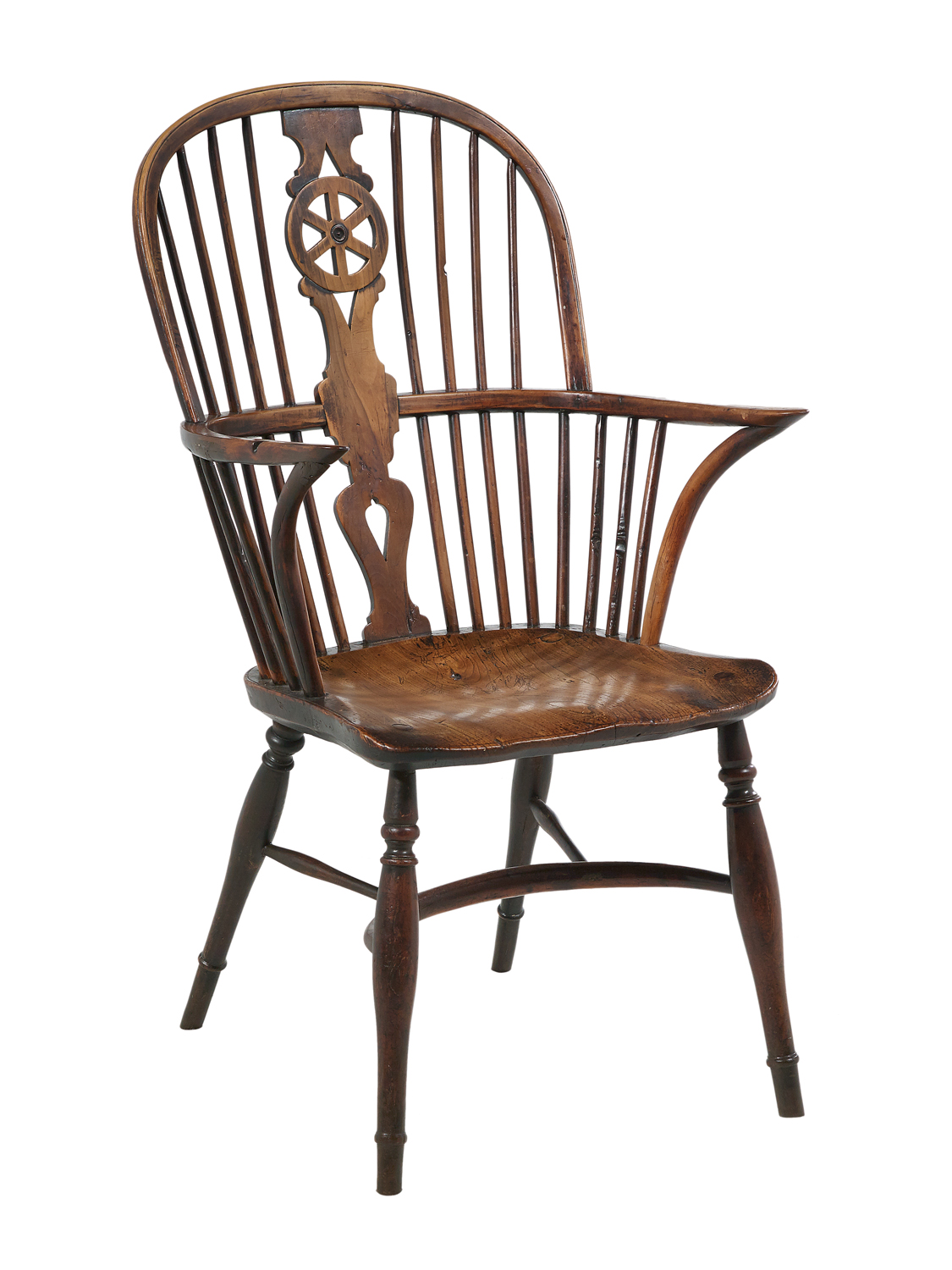 Suite of Six English Elm Windsor Armchairs - Image 2 of 2