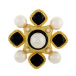 Pearl and Onyx Brooch/Pendant