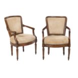 Pair of Louis XVI Mahogany Fauteuils