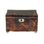 Unusual William IV Tortoiseshell Tea Caddy