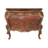 Regence-Style Polychromed Bombe Commode