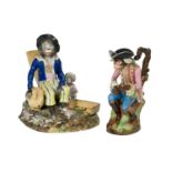 Two Jacob Petit Monkey-Molded Objects