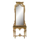 Napoleon III Giltwood Console and Mirror