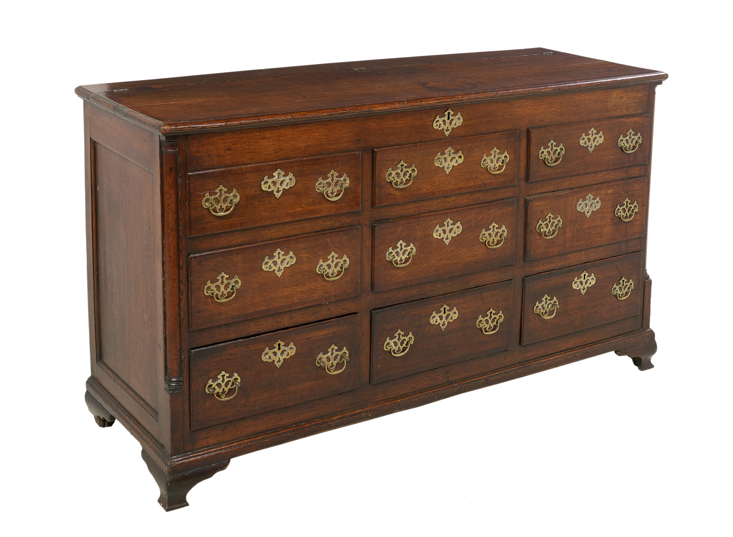 George III Banded Oak Lift-Lid Mule Chest - Image 2 of 2