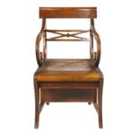 Regency-Style Mahogany Metamorphic Library Chair
