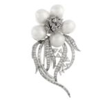 South Sea Baroque Pearl and Diamond Brooch