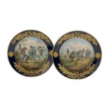 Pair of Sevres-Style Plates with Napoleonic Views