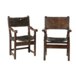 Near Pair of Spanish Walnut Armchairs