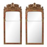 Pair of Queen Anne-Style Japanned Mirrors