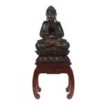 Carved Rosewood Buddha on Stand