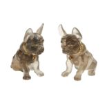 Pair of French Gold and Amethyst Bulldogs