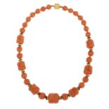 Coral and Onyx Necklace