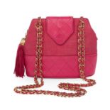Vintage Chanel Raffia and Lambskin Shoulder Bag