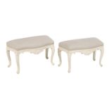 Pair of Louis XV-Style Creme-Peinte Stools