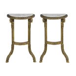 Pair of Regency Marble-Top Console Tables