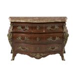 Regence-Style Marble-Top Bombe Commode