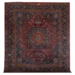 Signed Semi-Antique Mashad Carpet