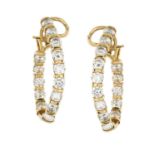 Pair of Diamond Hoop Earrings