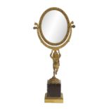 Napoleon III Bronze and Marble Boudoir Mirror