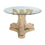 Neoclassical-Style Glass-Top Center Table