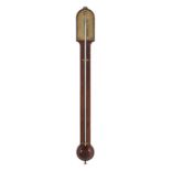 George III Mahogany Paddle Stick Barometer