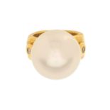 South Sea Pearl and Diamond Ring