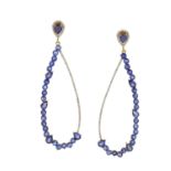 Pair of Sapphire and Diamond Earrings