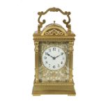 French Bronze & Porcelain Repeater Carriage Clock