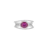 Natural Ruby and Diamond Ring