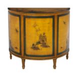 Chinoiserie-Decorated Demi-lune Cabinet