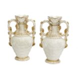 Pair of Unusual Jacob Petit Paris Porcelain Vases