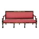 Egyptian Revival-Style Mahogany Sofa