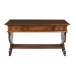 Italian Walnut and Mahogany Library Table