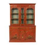 George III Polychromed Chinoiserie Bookcase